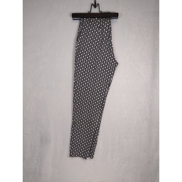 H&M Womens 6 Black and White Latice Pattern Straight Leg Dress Work Pants - Picture 5 of 10